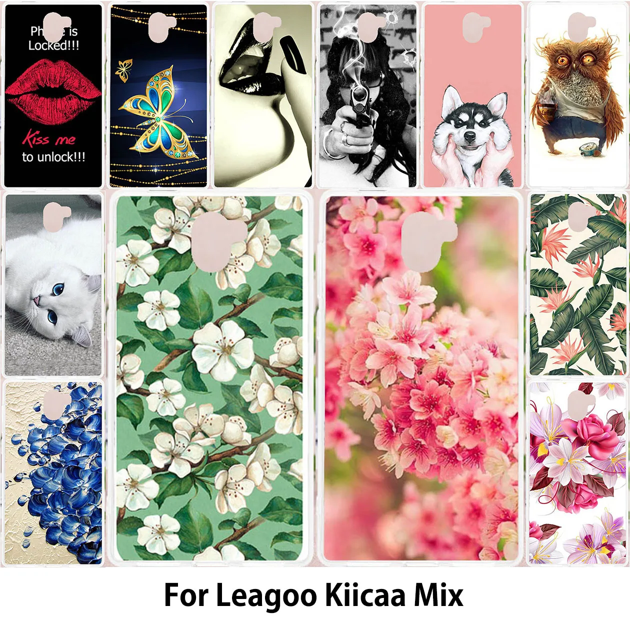 

Phone Bumper For Case Leagoo Kiicaa Mix Case For Leagoo Kiicaa Mix Covers Silicone Paint Cases Owl Cat Flower Cute Animal Shell