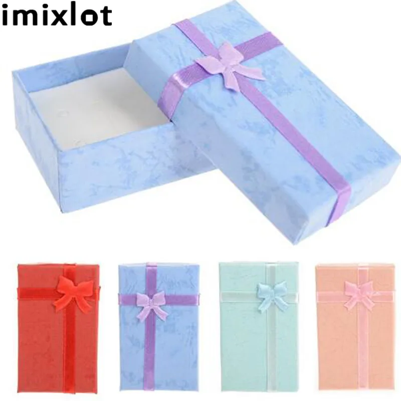 

Imixlot 6Pcs/Lot Bowknot Cardboard Necklace Earring Display Case Jewelry Box For Kids Children Christmas Gifts Boxes Decoration
