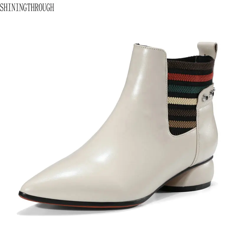 

New Women Party Wedding Prom Shoes Woman low Heels Pointed Toe ankle Boots Ladies Short Basic Boots New Shoes Woman