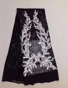 

Free shipping hot selling embroidery laces net africa french lace with sequins fabric for wedding dress JL65GFG6G