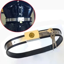 Faixa Da Cintura De Metal Em Aço Inoxidável ajustável Cinto de Castidade Bondage Restrições Para A Mulher Dos Homens Desgaste Fetiche BDSM Ferramentas Produtos Do Sexo