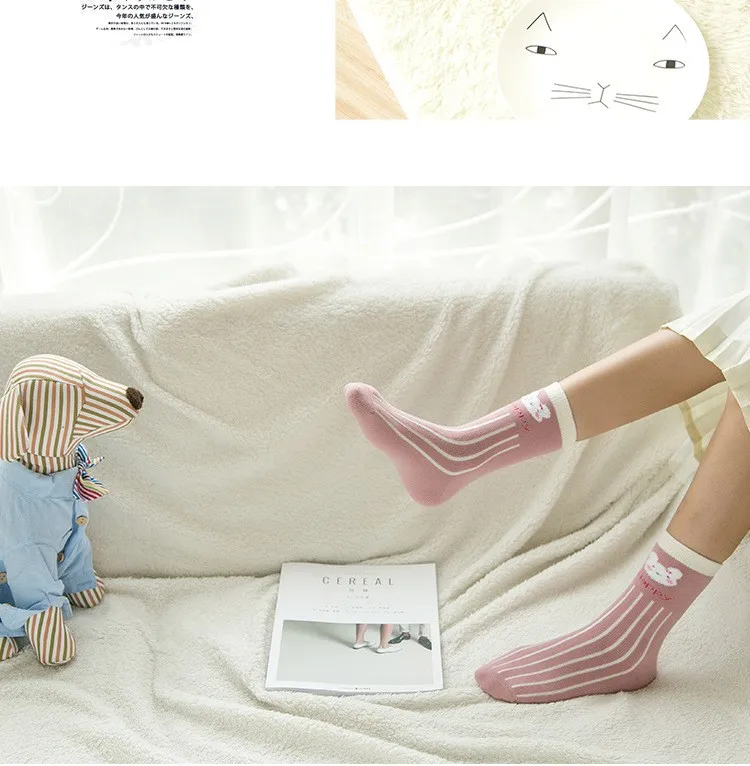 cute rabbit winter thick cotton socks-7