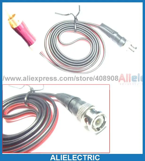 

100cm Male BNC Plug to Gold Plated RCA Male Plug Cable for Oscilloscope Probes