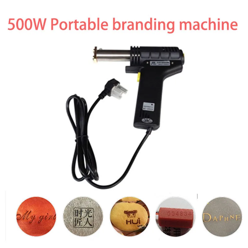 

500W HOT Gun type Portable branding machine Adjustable temperaturecake mould 220V handle type printing machine