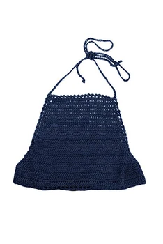 

Women Sexy Vintage Crochet Crop Top Halter Camisole Knitted Bikini