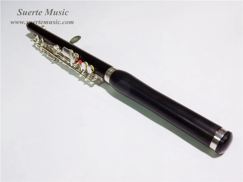 Черное дерево пикколо-флейта ключи с серебристым напылением Piccolo инструменты с деревянный ящик духовые Музыкальные инструменты
