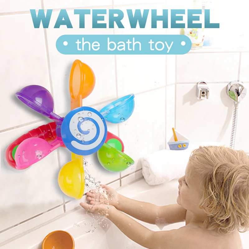 Baby kids bath scoop windmill fun toy home bathroom bathtime play toys bg 