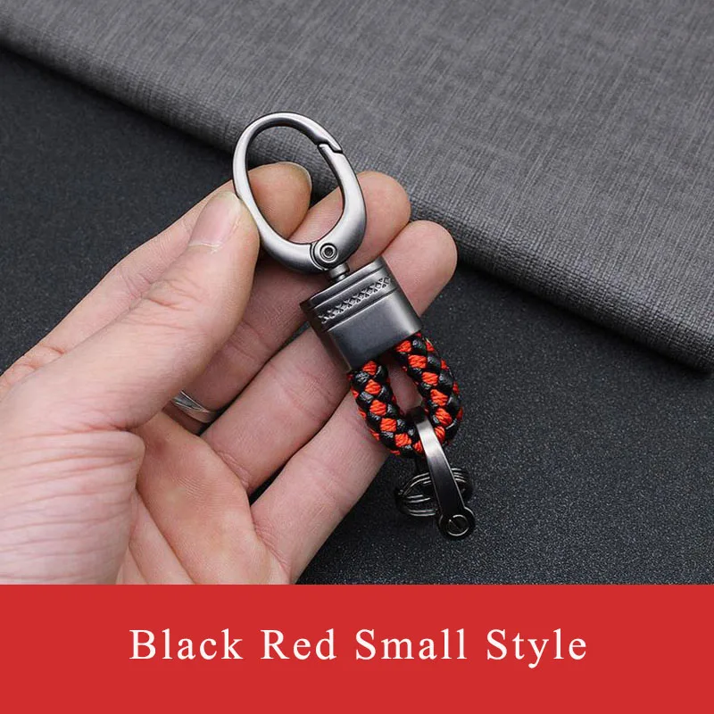 BLA высококачественный ручной тканый брелок для мужчин и женщин, кожаная сумка для автомобиля, брелок для ключей, брелок для ключей, подвеска, подарок, аксессуары Z30 - Цвет: black red S