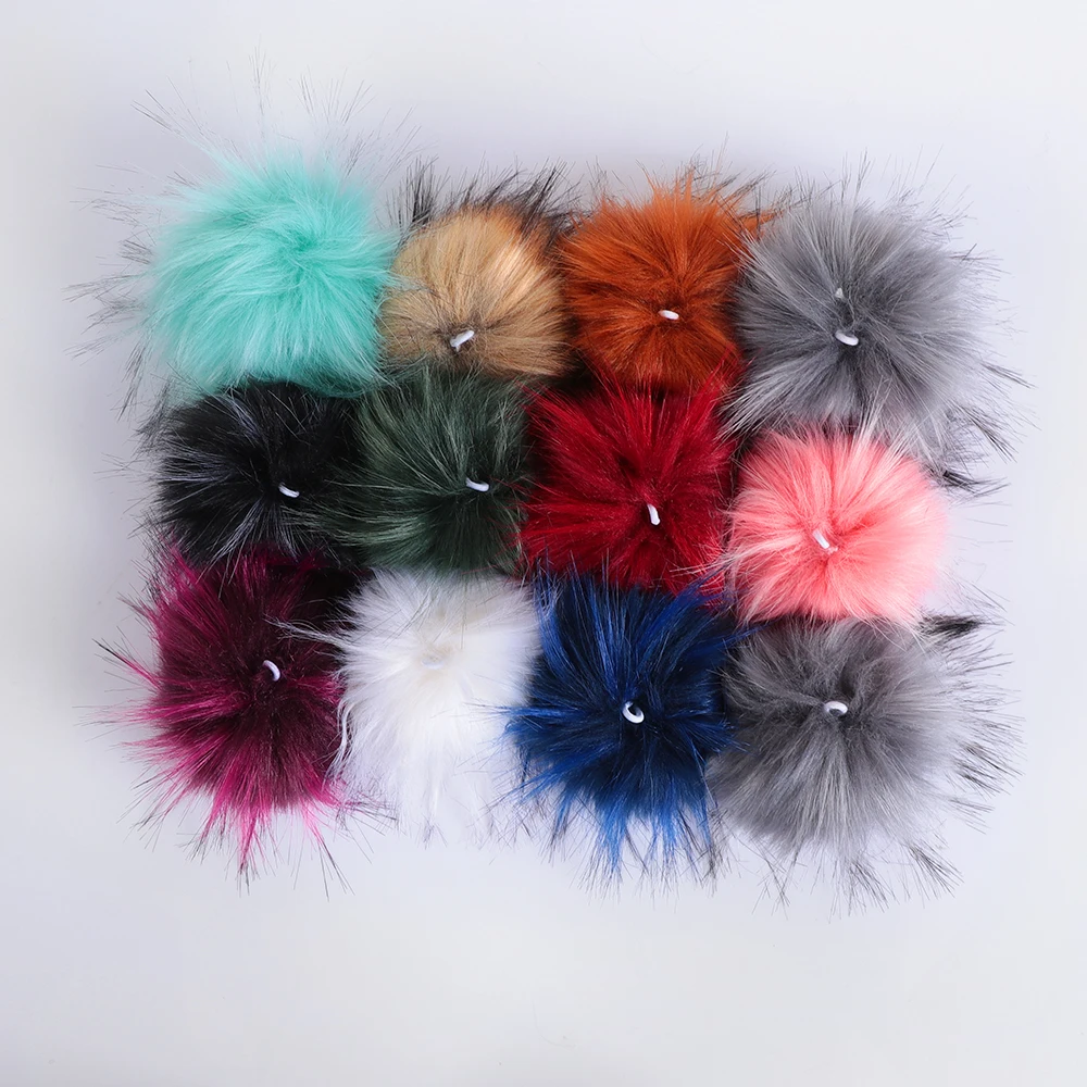 

1PC 10cm Color Faux Raccoon Fake Imitation Fur Hair Ball DIY Fluffy Pompom Bayby Beanie Hat Clothing Bag Shoes Scarve Accessory