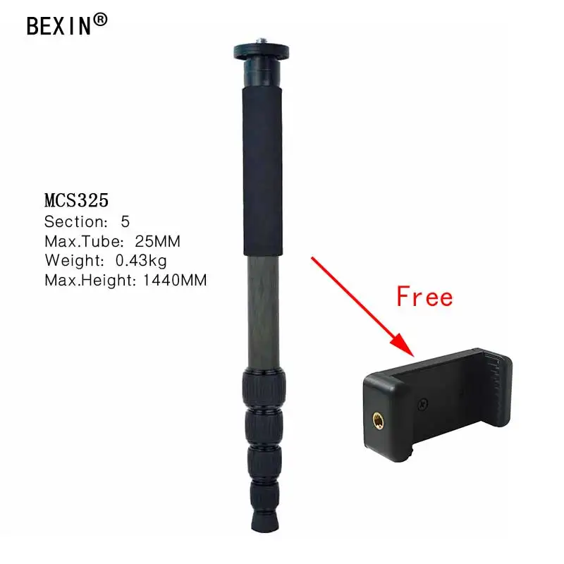 

Mini Tripod Lightweight Carbon Fiber Extendable 5section Foldable Portable Design Monopod Original for Digital Camera Camcorder