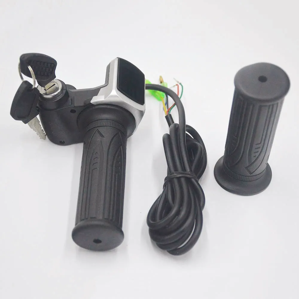 Perfect 24V 36V 48V electric Bike Ebike twist throttle with LCD Display ON-OFF Key Lock for ebike/electric bicycle/escooter 0