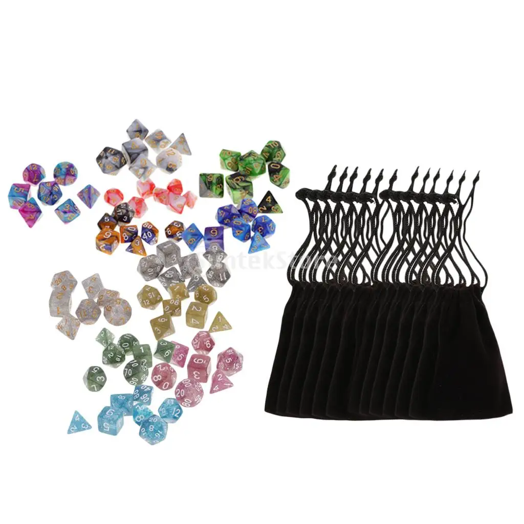 42 pieces Polyhedral Dice for Dungeons and Dragons DND D20 D12 D10 D8 D6 D4