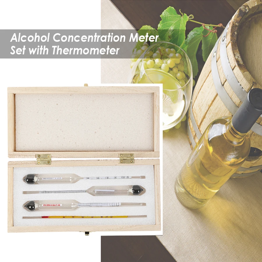 

Ziglint 0-100% Hydrometer Alcoholmeter Tester Set Alcohol Concentration Meter