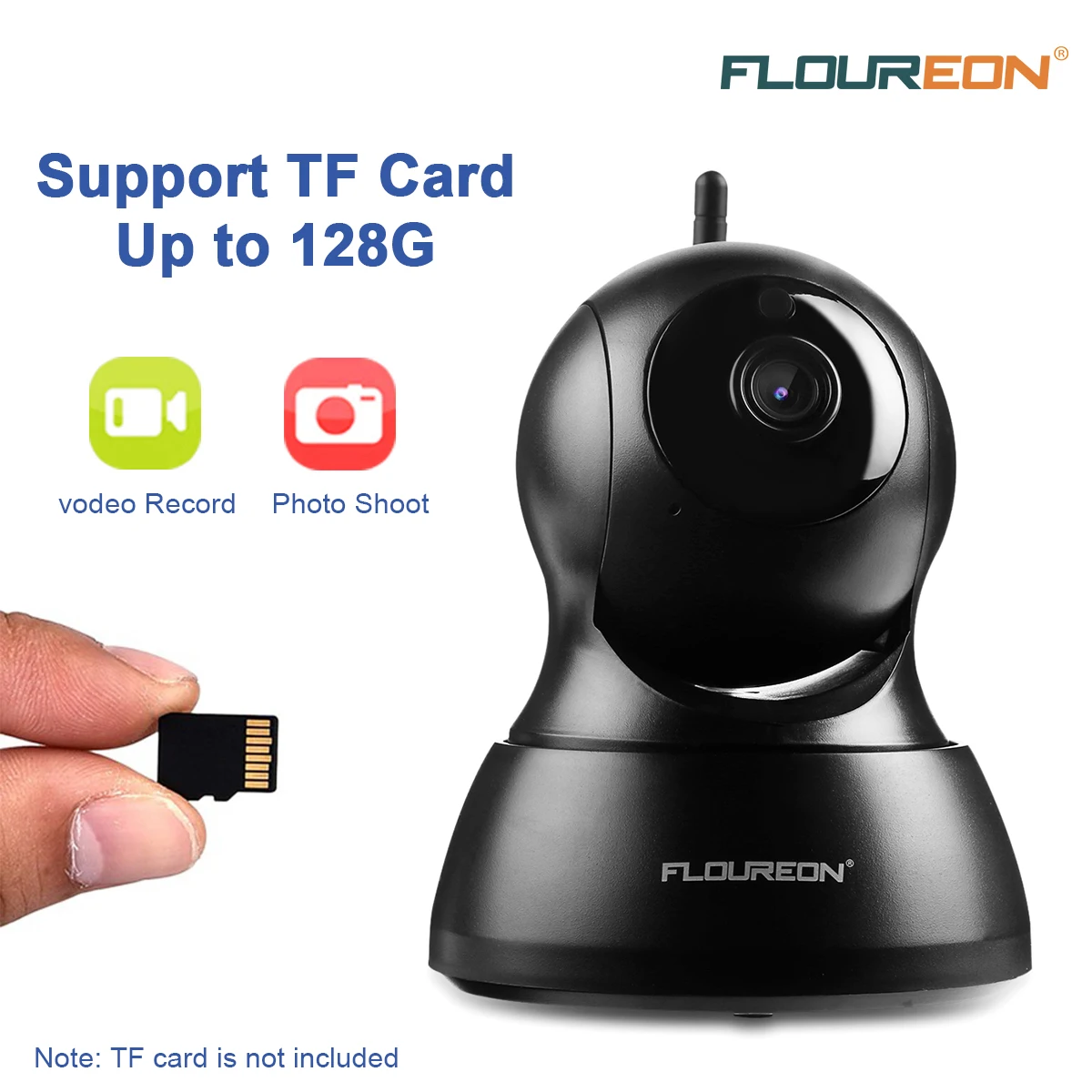 Floureon Wifi Ip Camera 1.0 Mp 720p P2p Cctv Wireless Indoor Security