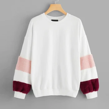 

Newly 1 Pcs Women Sweatshirt Top Long Sleeve Round Collar Fashion for Autumn Winter DO99
