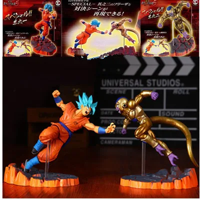 Аниме Dragon Ball Z Super Saiyan Son Goku VS Gold Frieza фигурка ПВХ экшн Коллекция Модель игрушки с