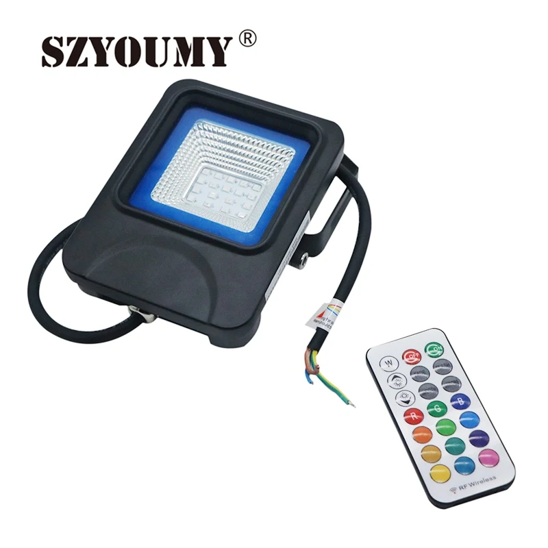 

SZYOUMY New Design 10W 20W 30W 50W 100W RGB LED Floodlight High Quality Reflector Flood light Outdoor Wall Lamp With Controller