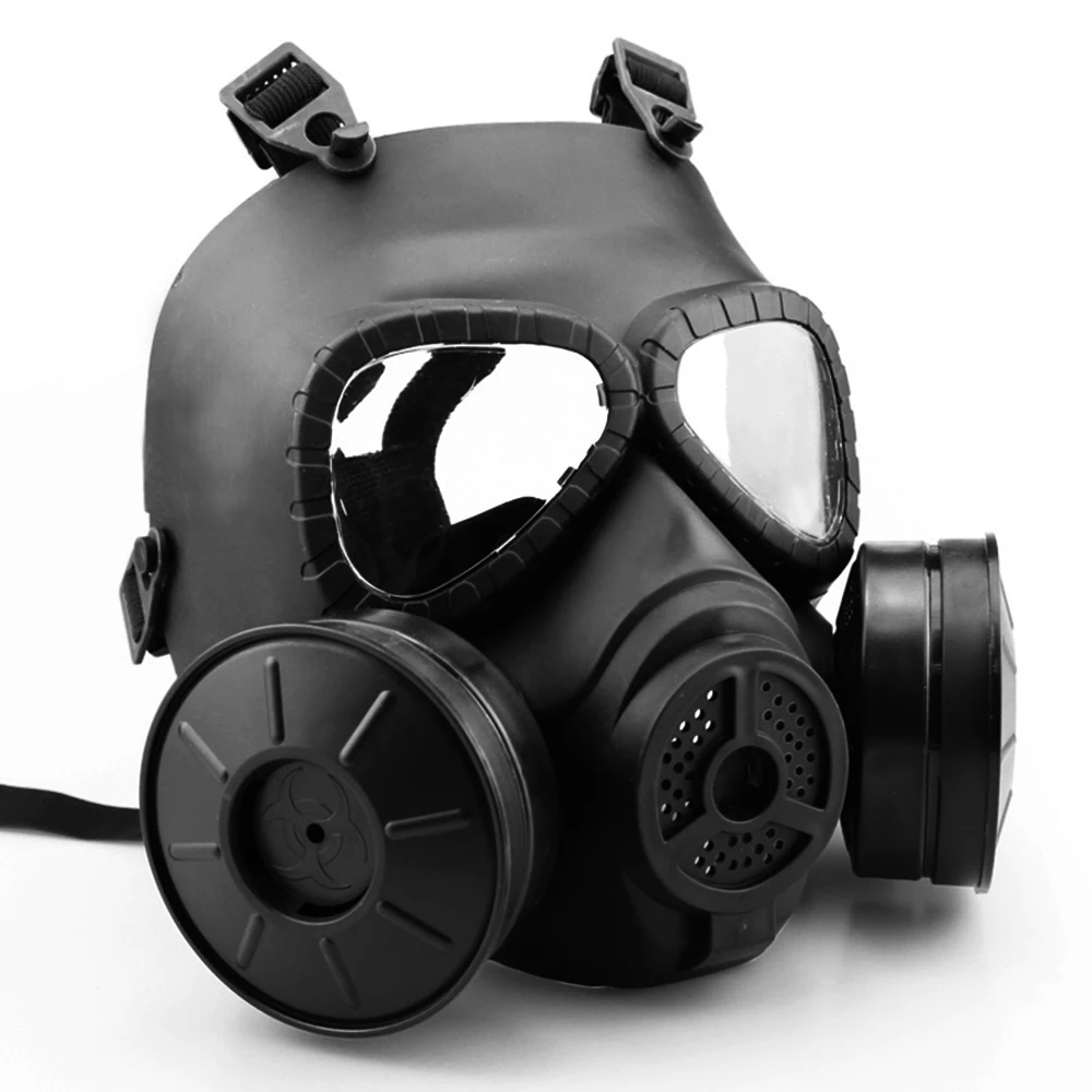 

mouse dust Masks Tactical Full Face Air Filtration Mask Two Fans Outdoor Protection for CS Field Wargame Paintball Cosplay
