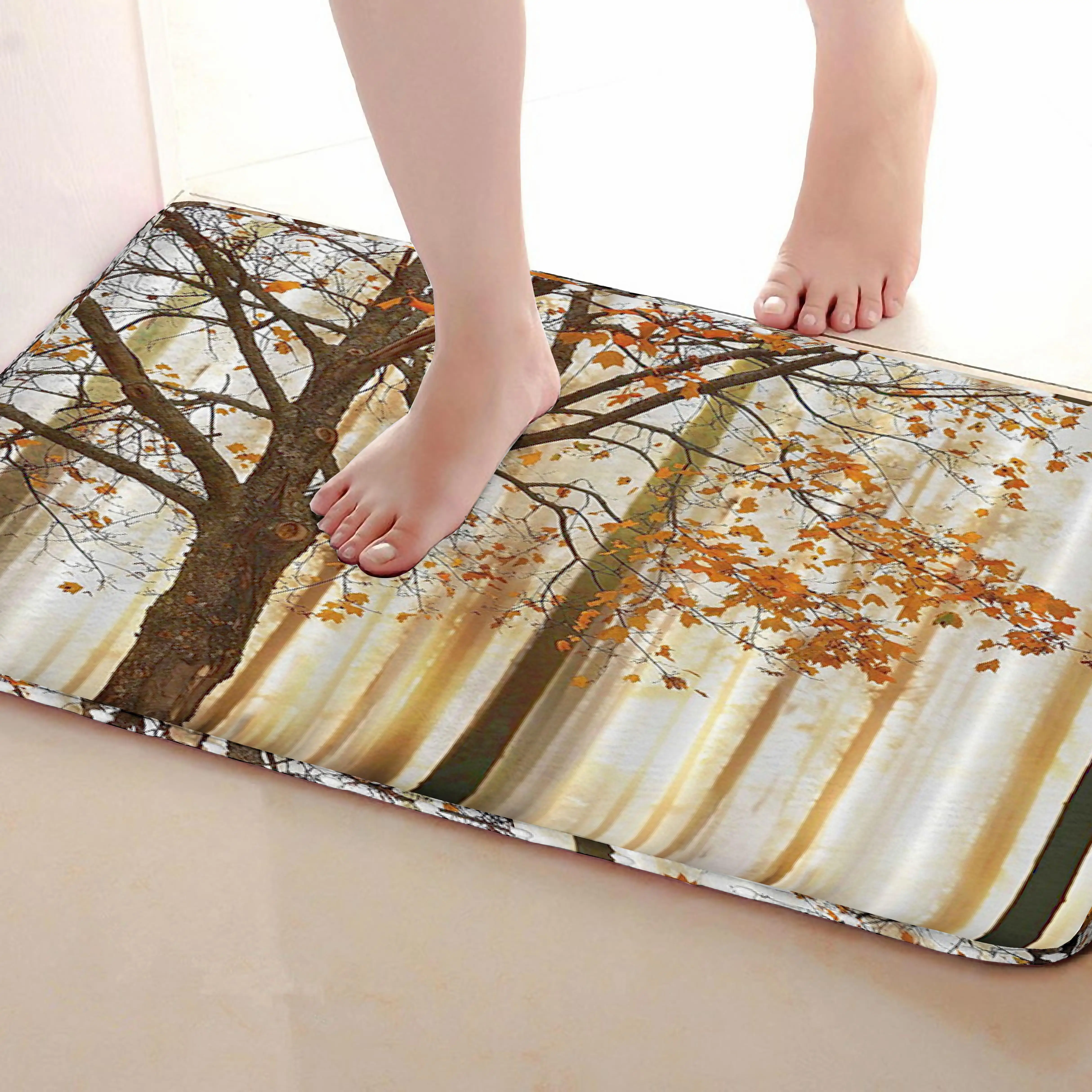 Деревья стиль Коврики для улицы, смешной Противоскользящий коврик для ванной, дверные коврики, дверные коврики под входную дверь