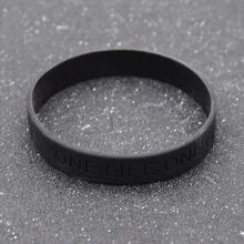 Модный lychee черный силиконовый браслет на запястье One Life One Chance напульсник резиновый браслет ювелирные изделия для женщин и мужчин