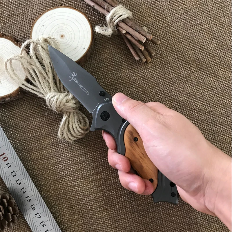 Free shipping Folding Knife 440C Titanium Coating Blade Pocket Survival Knifes Hunting Tactical Camping Knives Outdoor Tools