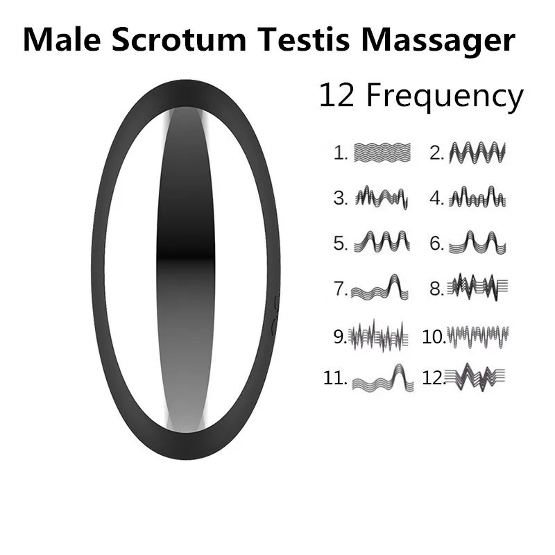 Мужской Электрический массажный Массажер для яиц, Мошонка, шариковый растягиватель, массажер для яиц, 12 режимов задержки эякуляции, массажер для яичек, забота о здоровье