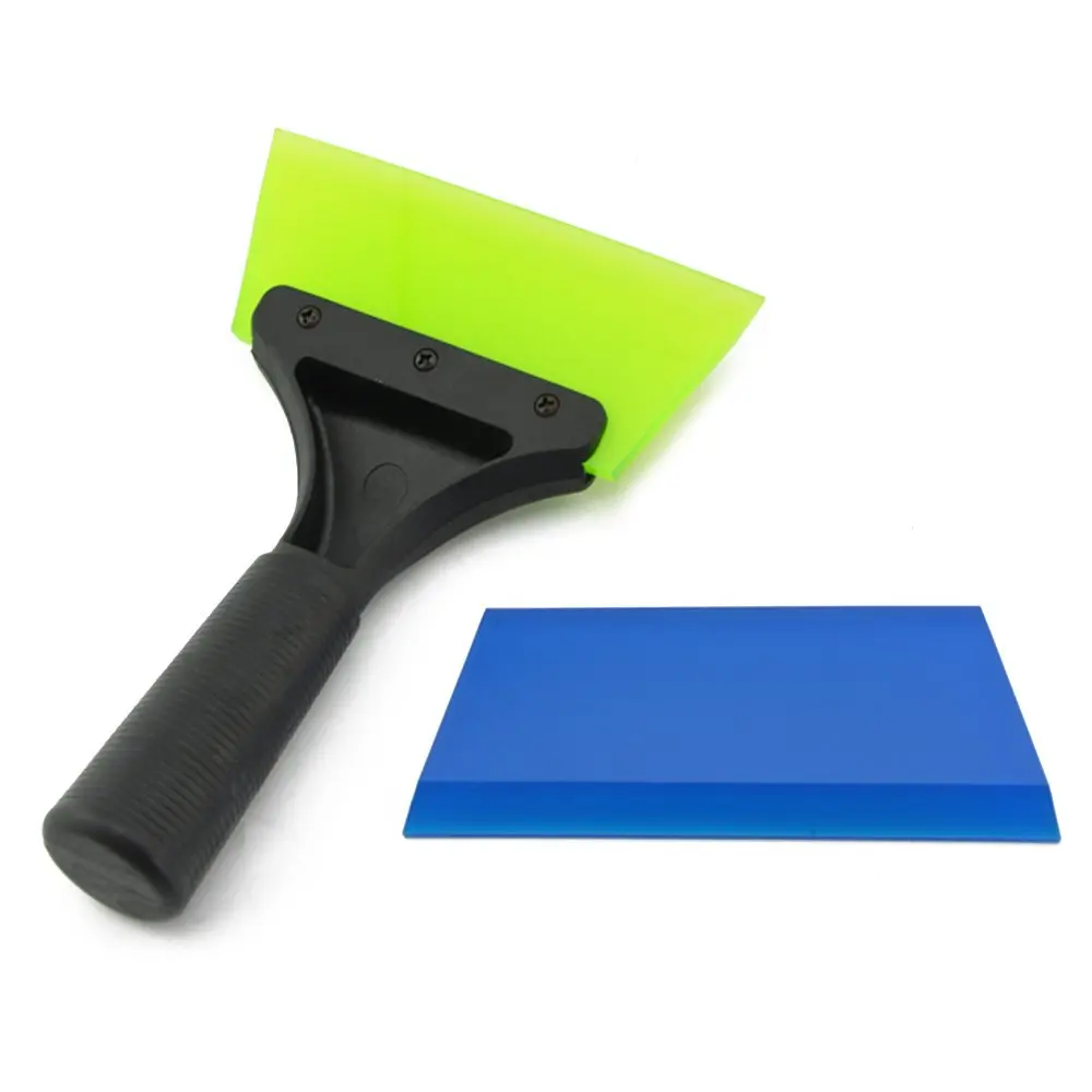 FOSHIO Handle Silicone Glass Water Wiper Squeegee with Spare Rubber Blade Ice Scraper Window Car Snow Cleaning Tool Auto Tinting