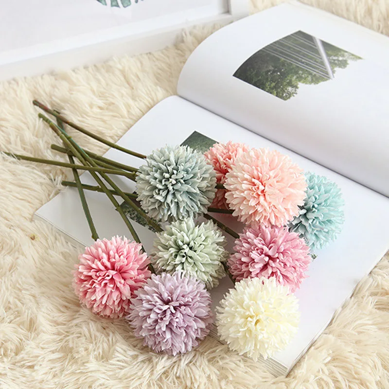 1Pcs 29cm Artificial Dandelion Flower Silk Hydrangea Flowers For Home Party Decoration Fake Flower For Wedding Decoration