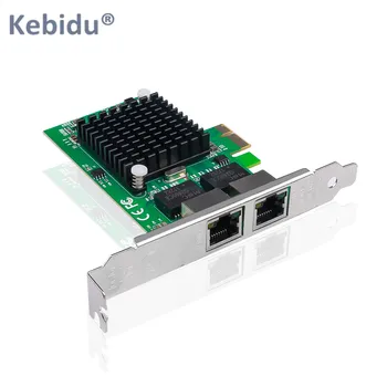 

Kebidu Network Card Gigabit Ethernet PCI-Express Network Card 2 Port RJ45 NIC Server Lan Adapter For PC Desktop Intel82575