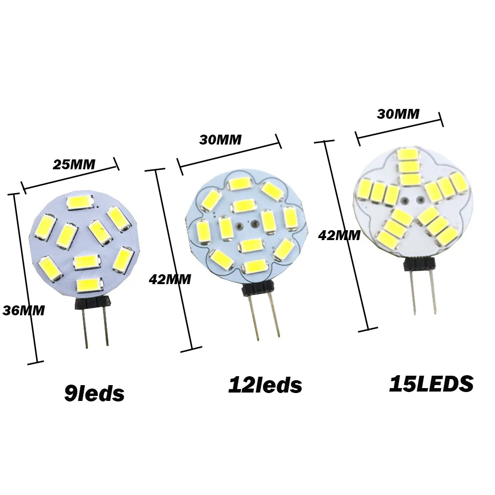 G4 Светодиодная лампа база морской Кемпер AC DC 12V RV 9 12 15 светодиодов SMD 5730 круглый диапазон Led Bi-Pin люстра g4 светильник