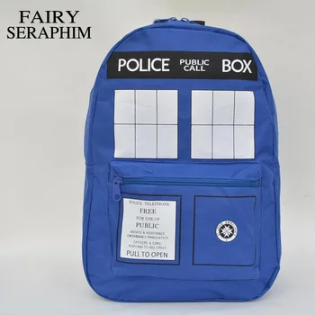 

FAIRY SERAPHIM Doctor Who Tardis cartoon teenagers student school bag work bags men Dr who mochila Police Box Backpacks