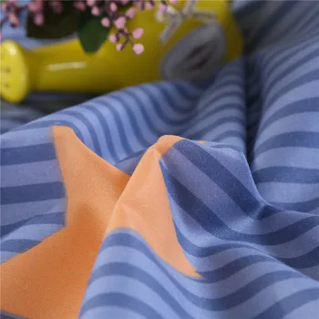 

Hot saleBlue rabbit moon stars nice night cartoon Duvet Cover sheets Bedding Set King queen full twin size Cute Girls 25