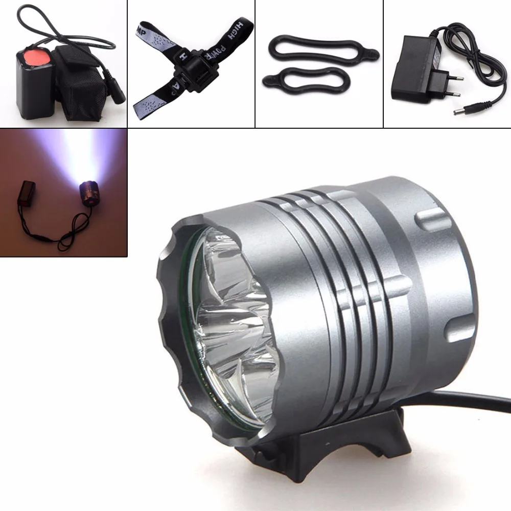 

Securitying Waterproof 8000Lm XM-L U2 LED Front Bicycle Light Bike Headlamp Head Lamp Headlight+ 2 Laser 5 LED Rear Light