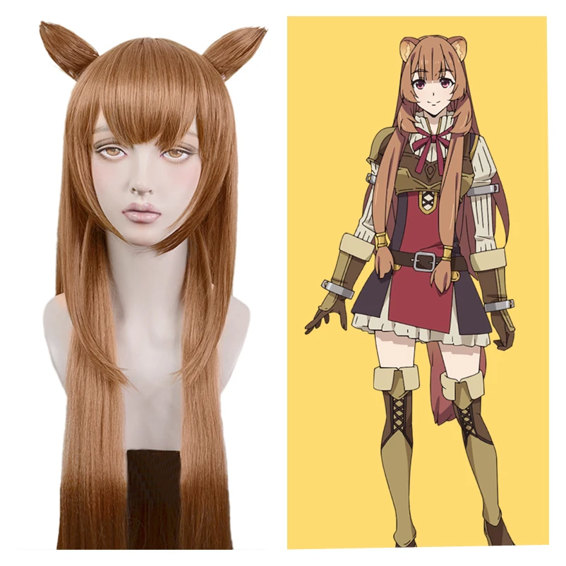 

Presell Anime The Rising of The Shield Hero Rafutaria Raphtalia Cosplay Wig Brown Hair 100 cm Long Hair Hairpiece Periwig