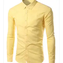 Брендовая одноцветная офисная Мужская рубашка с длинным рукавом, Корейская приталенная дизайнерская официальная повседневная мужская рубашка размера плюс