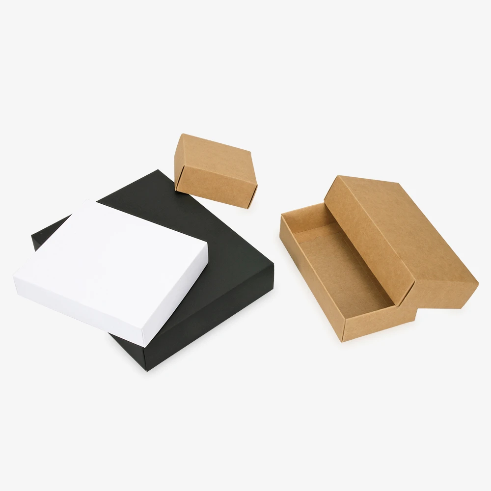 10pcs white kraft paper gift Cardboard Box craft Packaging box black Paper  Gift box with lid Gift carton cardboard box - AliExpress