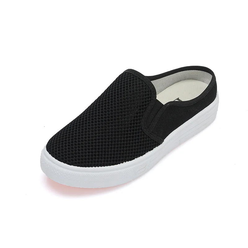 2019 Spring and summer a pedal without heel net shoes female semi-drag Korean version of Lazy shoes Baskets femme