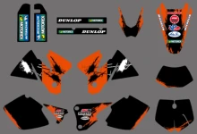 NEW GRAPHICS DECALS STICKERS WITH MATCHING BACKGROUNDS FIT FOR KTM EXC 125 200 250 300 380 400 1998 1999 2000 FULL SIZE MODELS