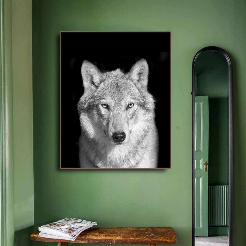 Волк животные фотография стены Искусство Холст живопись каллиграфия плакат и печать декоративная картина для гостиной домашний декор