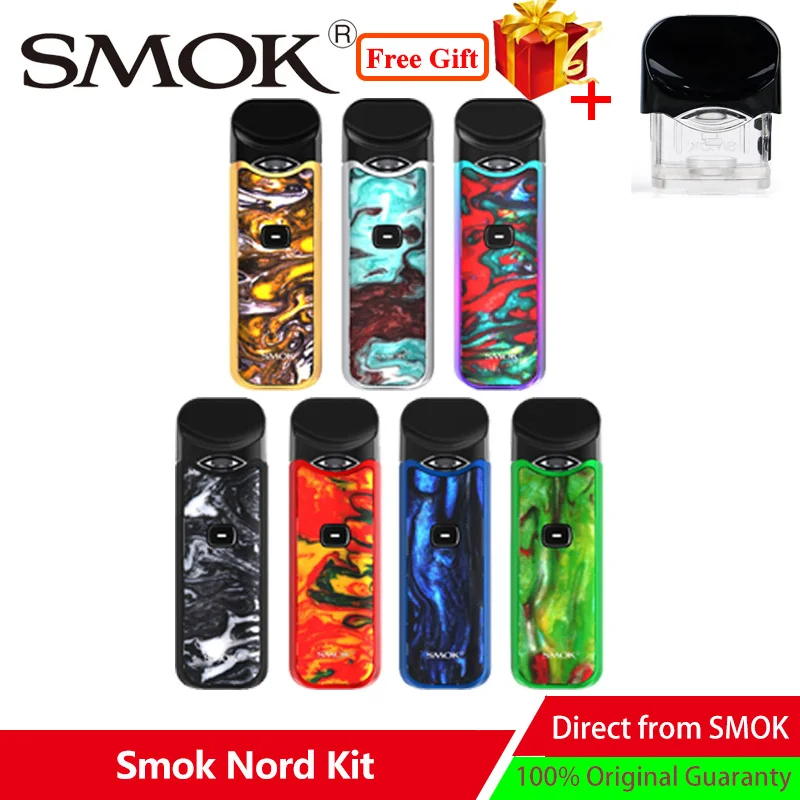 Original Pod Vape Smok Nord Kit Button-triggered Pod Anti-Leaking Mini Vape Pen Kit with 1100mAh & 3ML Cartridge Mini Vaporizer