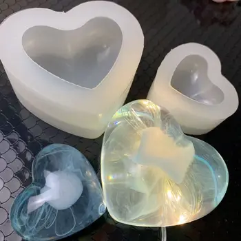 

Transparent Heart Shape Epoxy Resin Molds Silicone Mold Uv Resin Pendant Mould Jewelry Making Tools
