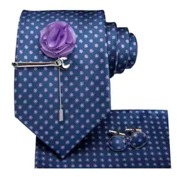 9 видов стилей Мужская мода аксессуары галстук + брошь + зажим для галстука + платок + набор запонок Шелковый плетеный Для мужчин