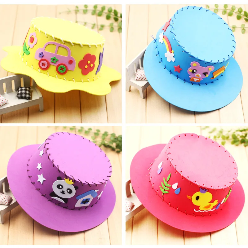 3D EVA DIY Crafts Handmade Gifts Kits Cute Cartoon Animal Styles Multicolor Creative Sun Cap Kids Educational Toys