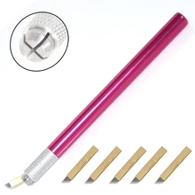 Горячая Профессиональный Перманентный с ручным управлением татуировки микроблейдинг бровей ручка с 5 лезвиями