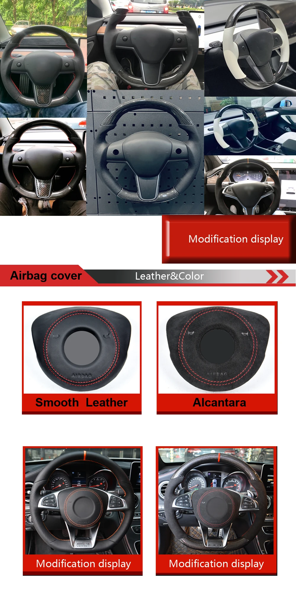 For Tesla 3 Carbon Fiber Steering Wheel universal Replacement original steering wheel