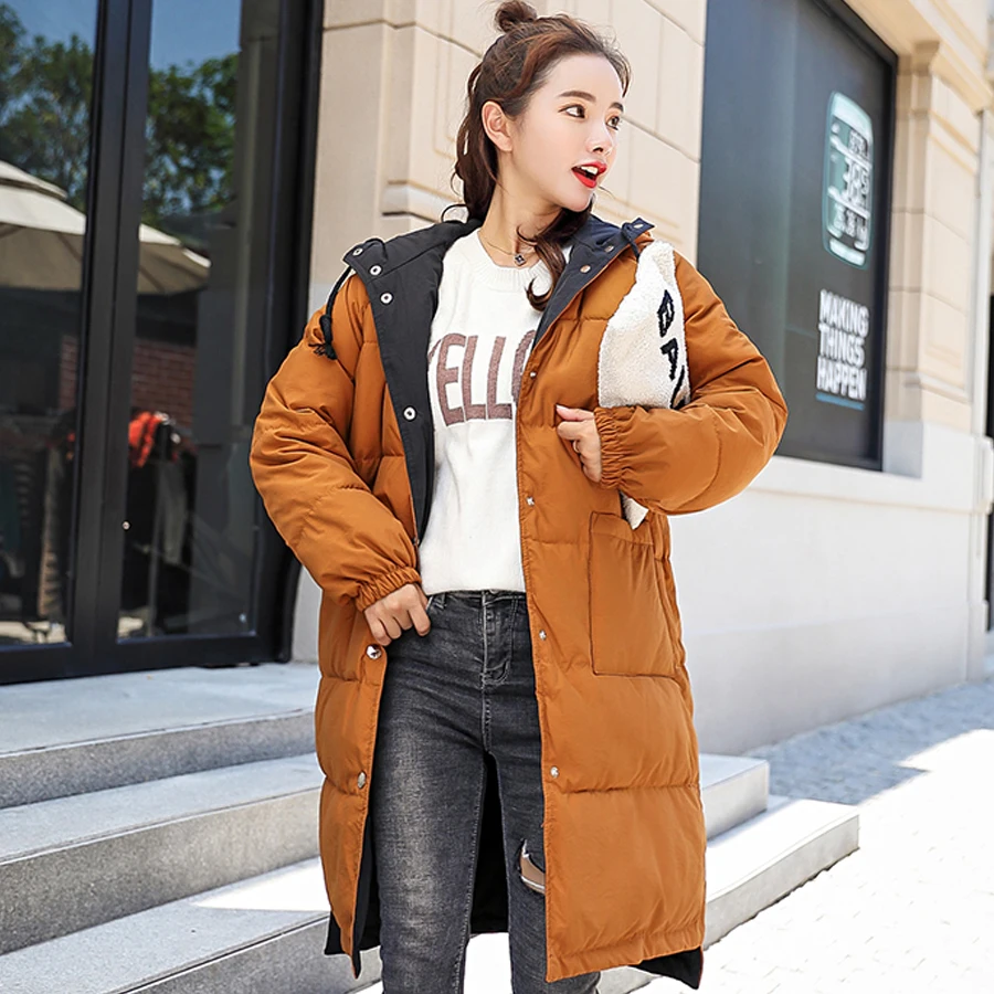 MANDADI winter jacket women 2018 cotton-padded thick warm hooded long coat women parka outwear female Both Two Sides Can Be Wear