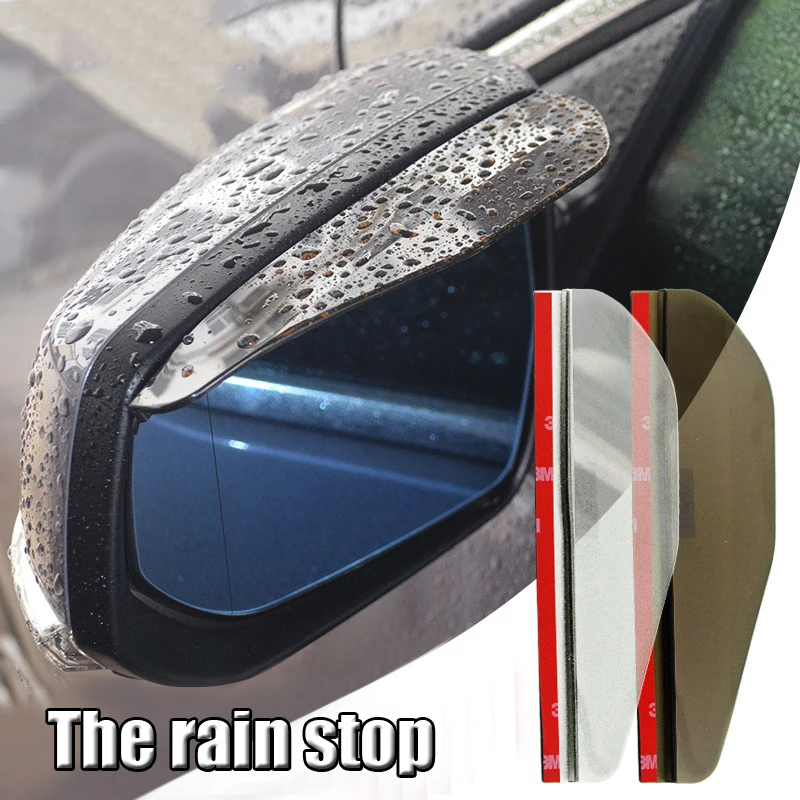

1Pair Hot New High Quality Rearview Mirror Shield Raingear Sticker Shade Car Accessories Strong Stickness