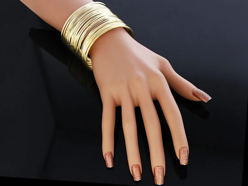 Манжета на руку панк-рок, украшения широкий серебряный золотой цвет индийский браслет Cc браслет на запястье открытый Boho Винтаж