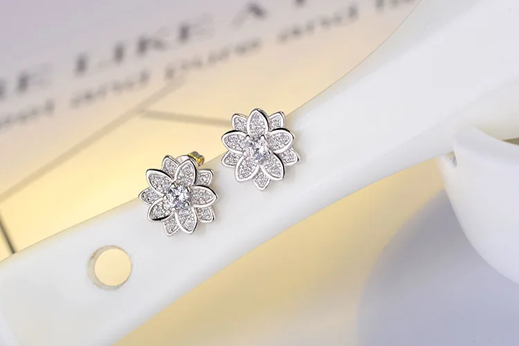 Женские серьги гвоздики из серебра 925 пробы с цирконом|earrings women|earrings fashionfashion earrings |