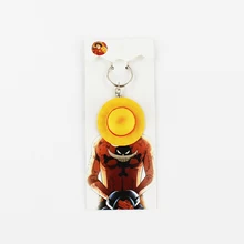 4,5 см аниме одна деталь соломенная шляпа Луффи брелки ПВХ кулон брелок игрушки для детей Подарки